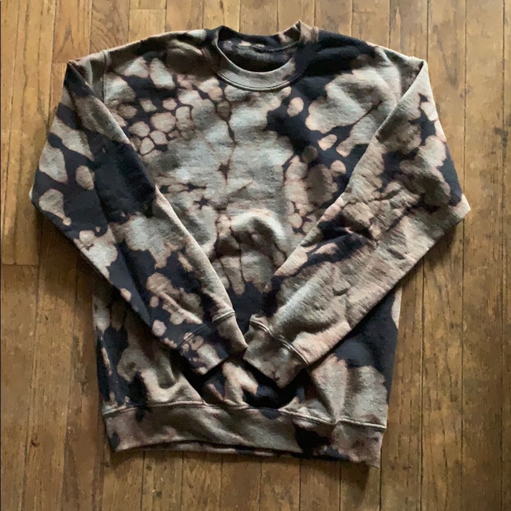 Black Bleach Dyed Sweatshirt